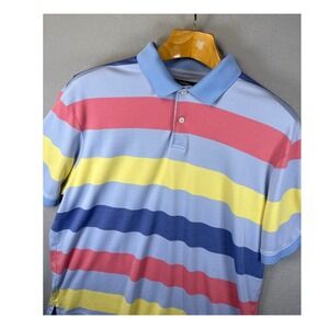 Cremieux Classics Polo Shirt Mens XL Striped Pima Cotton Blend Pastel‎ Colorful